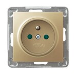 Одинарна розетка з заземленням та екрануванням струмових доріжок — ЗОЛОТИЙ МЕТАЛІК ІМПРЕСІЯ
