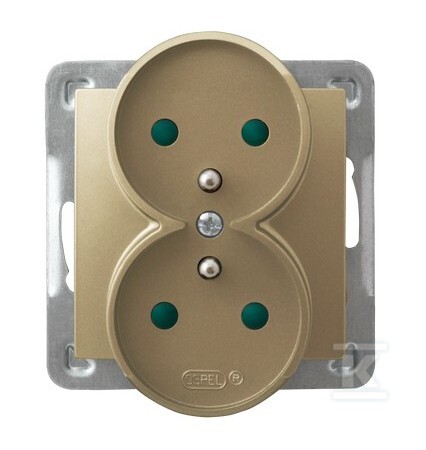 Подвійна розетка з заземленням та - GP-2YRZP/M/28