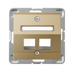 Корпус подвійного розеткового модуля типу Keystone зі скосом — ЗОЛОТИЙ МЕТАЛІК ІМПРЕСІЯ
