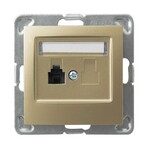 Одинарний телефонний розетка — ЗОЛОТИСТИЙ МЕТАЛІК ІМПРЕСІЯ