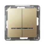 Двогруповий свічковий з’єднувач із синім підсвічуванням — ЗОЛОТИЙ МЕТАЛІК ІМПРЕСІЯ