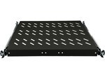 Висувна полиця 19" 1U глиб. 370mm, колір чорний, 4 точки кріплення ALANTEC