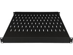 Полиця регульована 19" 1U глиб. 500-900mm, чорна, 4 точки кріплення ALANTEC