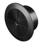 Rejilla de ventilación fi125 TUOS.-Su, negro