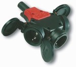 Rozgałęźniki jednofazowy Taurus 10/16A 2 P+Z 230V schuko + zatyczka, pełna guma IP44
