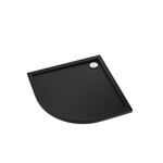 Brodzik akrylowy Standard Plus Caspar New Black Mat 80x80x4,5 cm R55, półokrągły