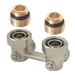 Нижнє підключення Multiflex FB, подвійне з відсіченням, кутове, 1/2GZx3/4GZ, нікельоване