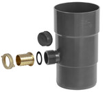 Водозбірник для дощової води з ПВХ 100, для водостічної труби, колір графіт RAL7016, система водостоків Karolina