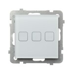 Сенсорний потрійний вимикач з підсвічуванням, біле матове скло SONATA, ŁPD-13RS/m/78