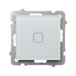 Однополюсний проміжний сенсорний вимикач з підсвічуванням, біле матове скло SONATA, ŁPD-21RS/m/78