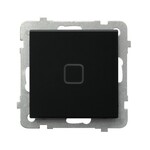 Однополюсний перемикач з підсвічуванням, матове чорне скло SONATA, ŁPD-21RS/m/79
