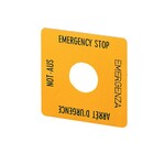 Placa de identificação NOT-AUS sem descrição, amarelo SQT1