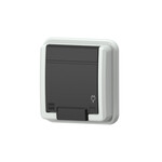 Підрозетник P/T, одинарний з заземленням IP55, сірий AQUANT 2K