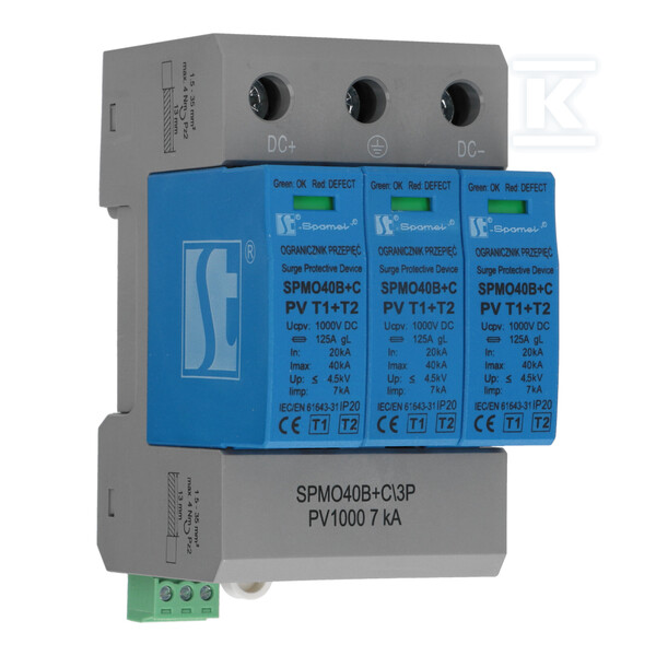 Warystorowy ogranicznik przepięć do - SPMO40B+C\3P-PV1000-7KA