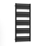 Grzejnik łazienkowy ONNLINE PBV 640x1410, moc grzewcza: 743W (75/65/20), rozstaw: 600mm, typ podłączenia: SX (wyłącznie dolne na kolektorach), kolor CZARNY MAT, wymiary: H=1410, L=640
