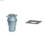 Wpust Practicus DN100, odpływ pionowy, kratką 120x120 nierdzewną oraz kołnierz zaciskowy z fabrycznie zamontowaną matą