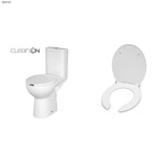 Kompakt 579 Etiuda dla osób niepełnosprawnych CleanOn 3/6 l, odpływ poziomy oraz deska sedesowa Etiuda dla osób niepełnosprawnych duroplastowa