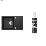 Zlewozmywak granitowy 1-komorowy z ociekaczem Leda, grafit oraz impregnat do zlewozmywaków granitowych Plus, 200 ml