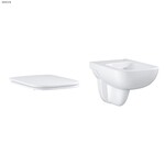 Miska WC wisząca GROHE BauEdge Ceramic - bez kołnierza oraz Deska sedesowa GROHE Bau Edge - wolnoopadająca, z pokrywą, Duroplast