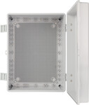 Корпус ABS 400x300x200, водонепроникний з петлями та монтажною пластиною