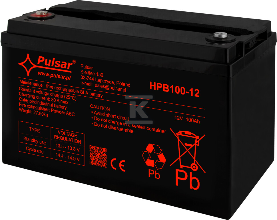 Акумулятор 100Ah/12V HPB - HPB100-12
