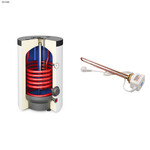 Wymiennik SGW(S) 120L Rondo Premium klasa A z kompletem elektryczny z grzałką 2kW, K5/4", z wężownicą spiralną, emaliowany, w piance poliuretanowej i obudowie metalowej