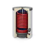 Акумулятор непрямого нагріву для теплових насосів зі спіральним теплообмінником 2м2, емальований, вертикальний, поліуретан, skay білий - SGW(S) Tower Grand TOP 160