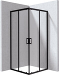 Kabina Onnline New kwadratowa, profil nero, szkło transparentne 90x195cm