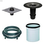 Wpust dachowy płaski DN110mm z koszem i kołnierzem bitumicznym HL62H/1 + nadbudowa HL65 + pierścień HL160 + nadbudowa HL350_ZESTAW