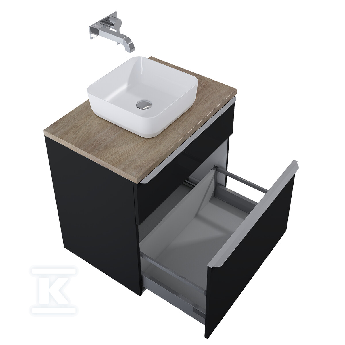 Szafka LOFTY 70 2s black matt pdw - RE010700027160