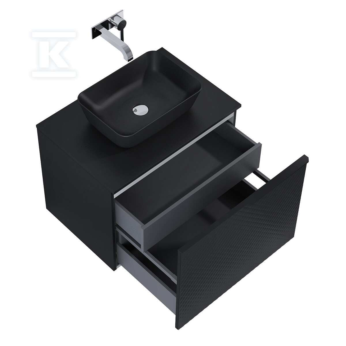 Szafka GLAM 70 1s+1s black matt pdw - RE010700167160