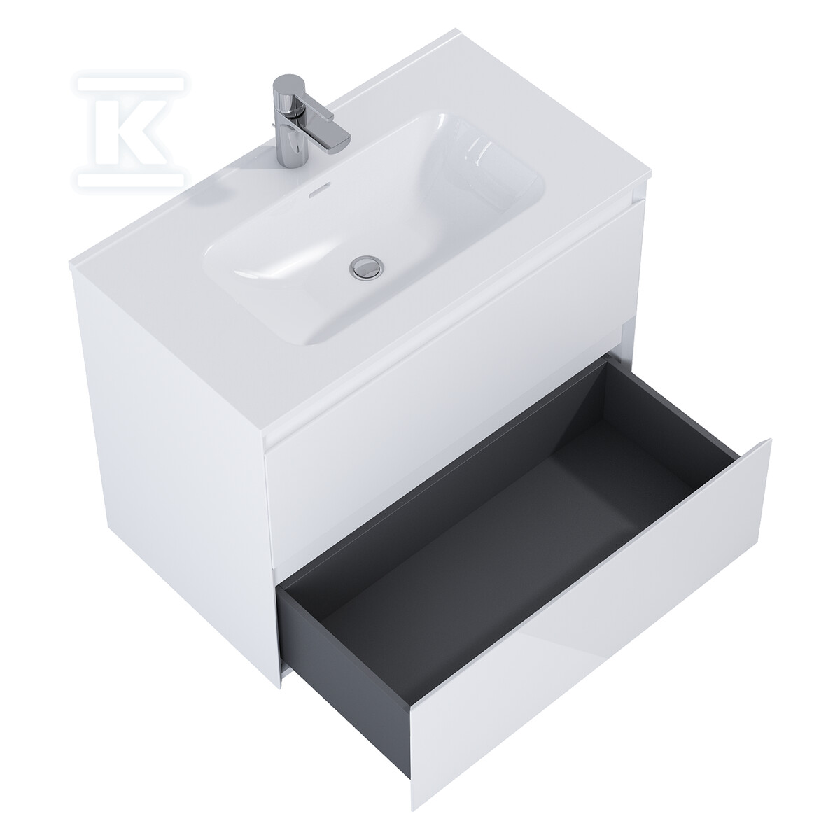 Szafka SPLIT 80 2s white hg pdw - RE010800058060