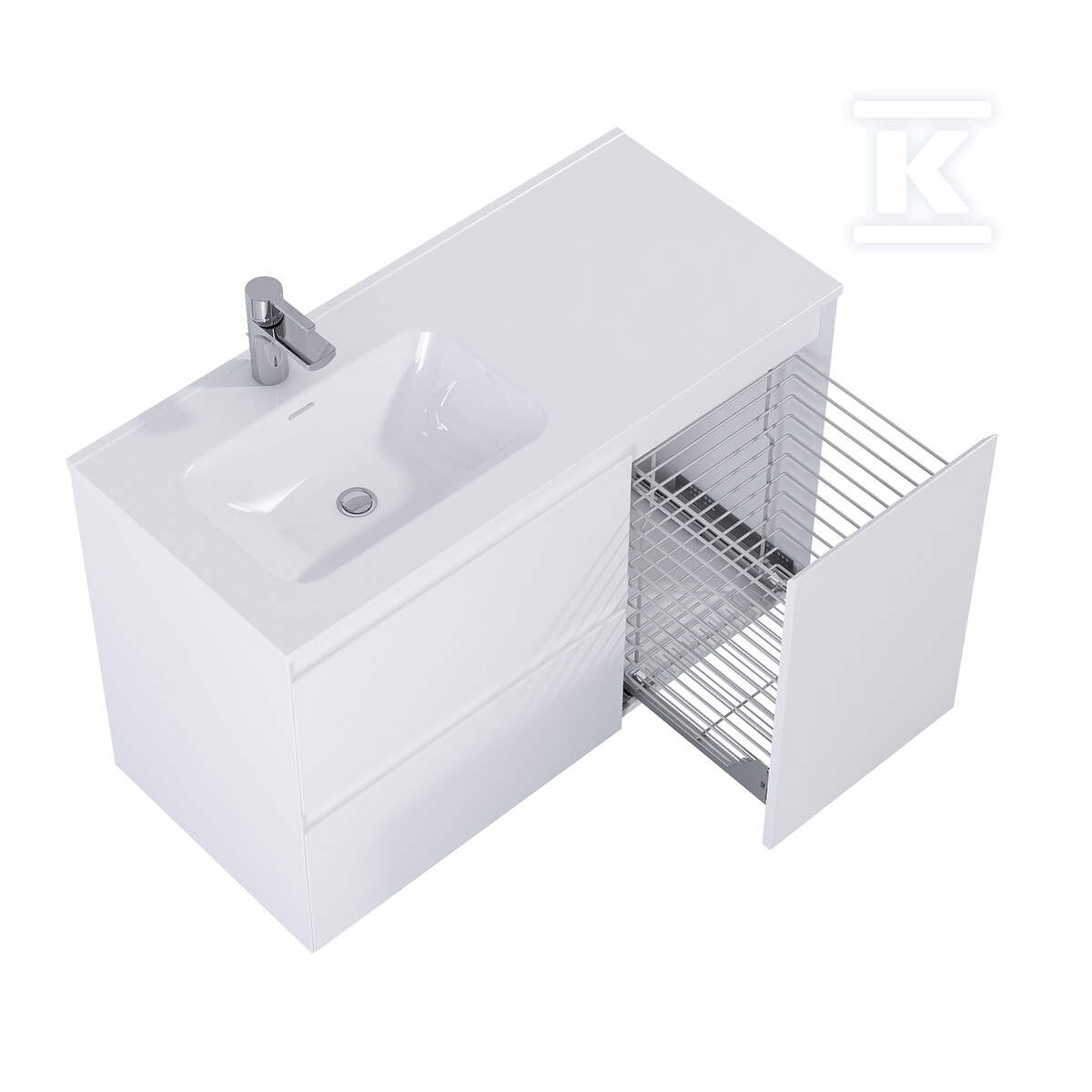 Szafka SPLIT 100 2s l cargo white matt - RE011006055290