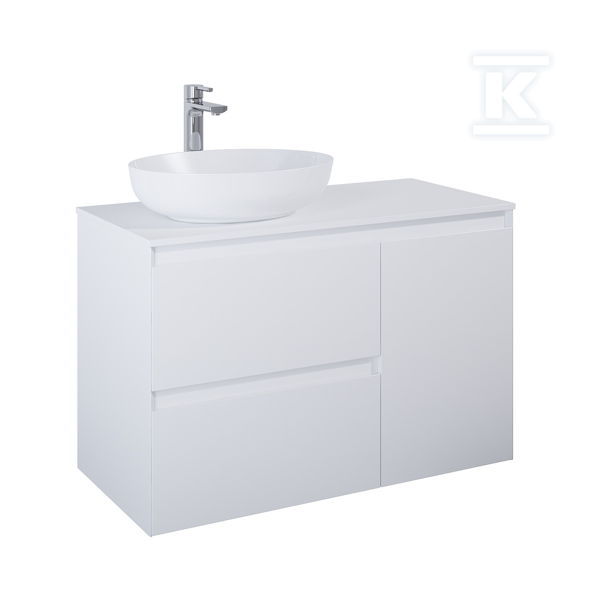 Szafka SPLIT 100 2s l cargo white matt - RE011006055290
