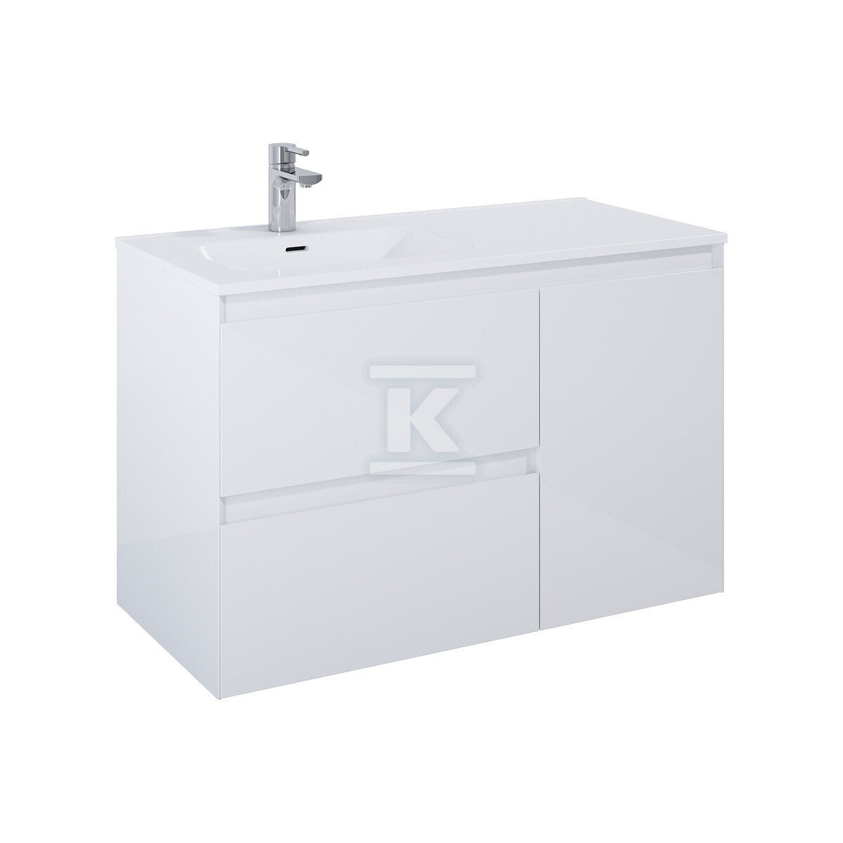 Szafka SPLIT 100 2s l cargo white hg - RE011006058060