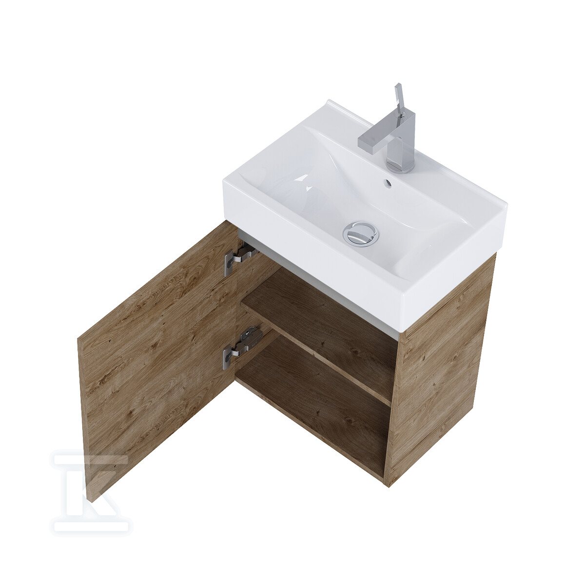 Zestaw szafka z umywalką TINY 45 1d dąb - RE020451157050