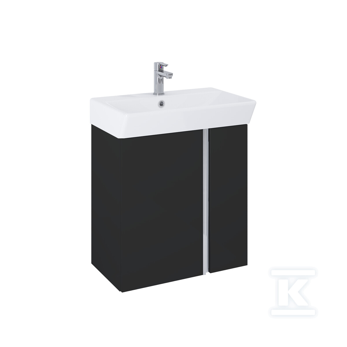 Zestaw z umywalką SKYE 60 2d black matt - RE020600127160