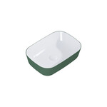 Umywalka RENI 46x33 blat, ceram white hg/forest greent