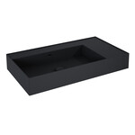 Umywalka LEVEL 80 lewa ścienna, solid-surface black matt