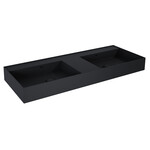 Umywalka LEVEL 120 duo ścienna, solid-surface black matt
