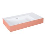 Umywalka LEVEL 80 lewa ścienna, solid-surface whitet/terra pinkt