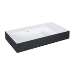 Umywalka LEVEL 80 lewa ścienna, solid-surface whitet/blackt