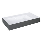 Umywalka LEVEL 80 lewa ścienna, solid-surface whitet/anthracitet