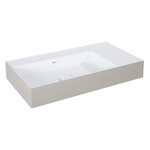 Umywalka LEVEL 80 lewa ścienna, solid-surface whitet/fumet
