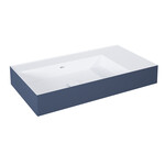 Umywalka LEVEL 80 lewa ścienna, solid-surface whitet/navy bluet