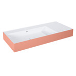Umywalka LEVEL 100 lewa ścienna, solid-surface whitet/terra pinkt