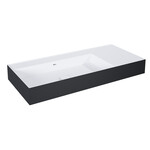 Umywalka LEVEL 100 lewa ścienna, solid-surface whitet/blackt