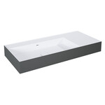 Umywalka LEVEL 100 lewa ścienna, solid-surface whitet/anthracitet