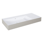 Umywalka LEVEL 100 lewa ścienna, solid-surface whitet/fumet