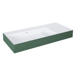 Umywalka LEVEL 100 lewa ścienna, solid-surface whitet/forest greent